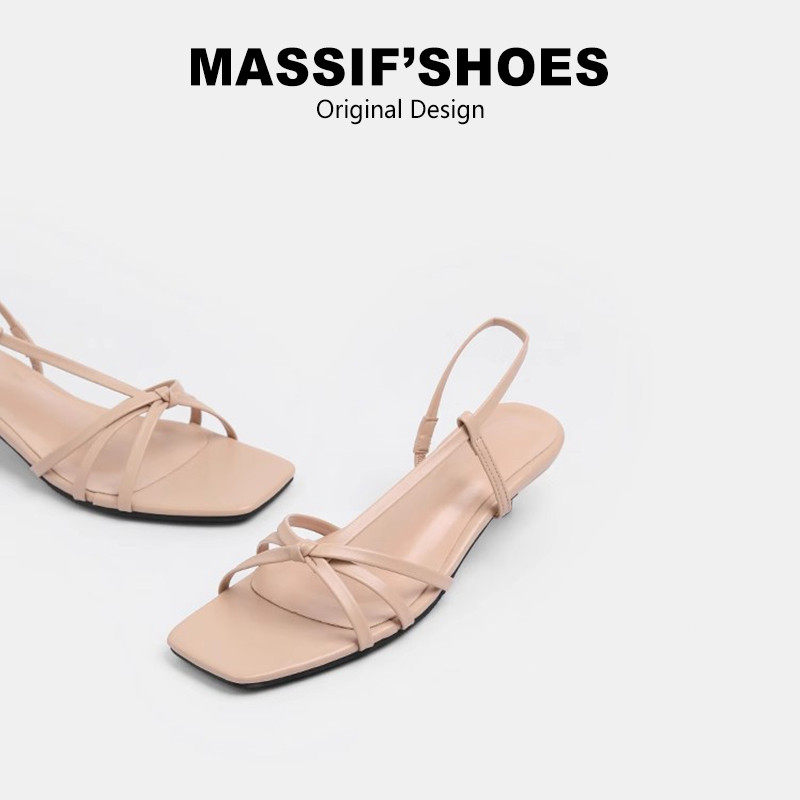 一字带凉鞋女夏2025新款法式绝美凉鞋方头细带中跟凉鞋小猫跟凉鞋,淘宝优惠券,粉丝福利购,淘宝优惠卷