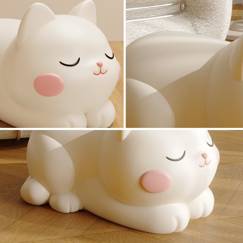 可爱奶油风猫咪入户门换鞋凳门口家用坐墩矮凳客厅高级感卡通凳子,淘宝优惠券,粉丝福利购,淘宝优惠卷