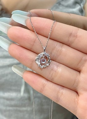 999纯银项链女款轻奢小众高级感月光石颈链2024新款爆款生日礼物