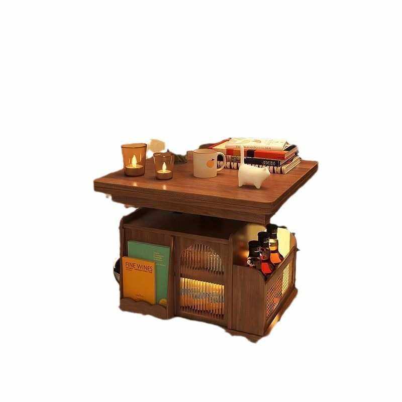 实木升降茶几移动推车茶桌折叠餐桌小户型茶台多功能客厅沙发边柜,淘宝优惠券,粉丝福利购,淘宝优惠卷