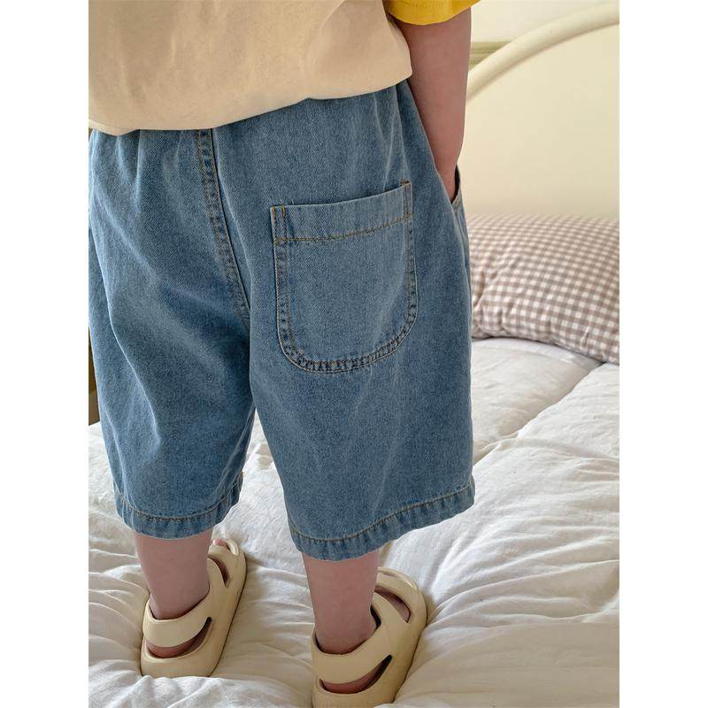 暮晨家新款夏装2024男童薄款棉质牛仔中裤宝宝宽松阔腿裤五七分裤,淘宝优惠券,粉丝福利购,淘宝优惠卷