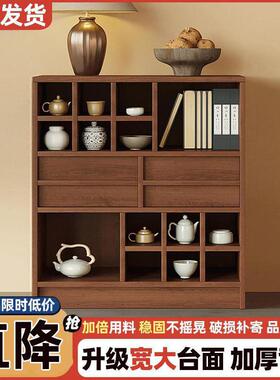 新款餐边柜中式茶水柜博古架置物架复古风展示架子简约收纳柜家用