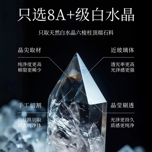 全净体白水晶散珠天然白色水晶手链女手工串珠配件单珠diy手串男 - 图1