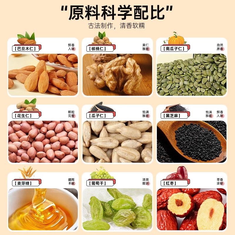 黄芪党参八宝手工切糕正宗营养坚果软糕传统糕点休闲零食早餐小吃,淘宝优惠券,粉丝福利购,淘宝优惠卷