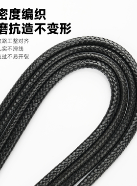 牛皮扣头天然黑玛瑙项链绳子挂绳