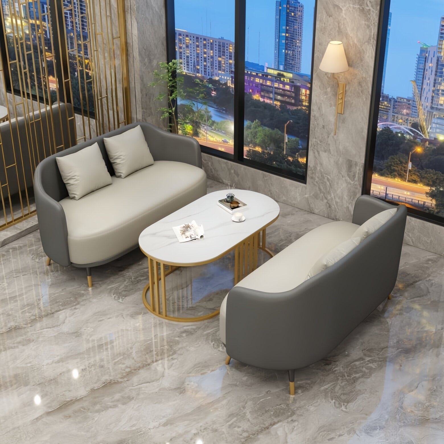 酒店商务接待沙发休息区美容院会客售楼处办公室休闲洽谈桌椅组合,淘宝优惠券,粉丝福利购,淘宝优惠卷