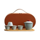 New Ru Kiln Travel Tea Set Outdoor Portable Quick Cup Ru Porcelain Hand Grab Pot Business Gift Can Be Customized