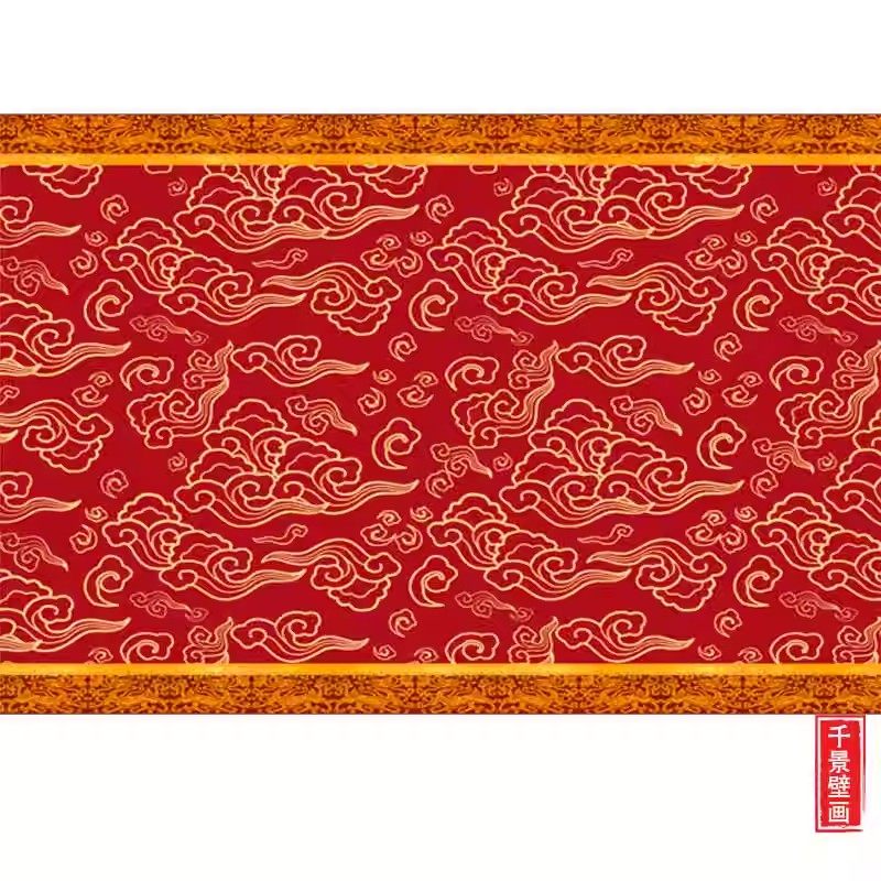 新中式风格壁纸中国风饭店餐厅壁布客厅红色祥云图案电视背景墙纸,淘宝优惠券,粉丝福利购,淘宝优惠卷