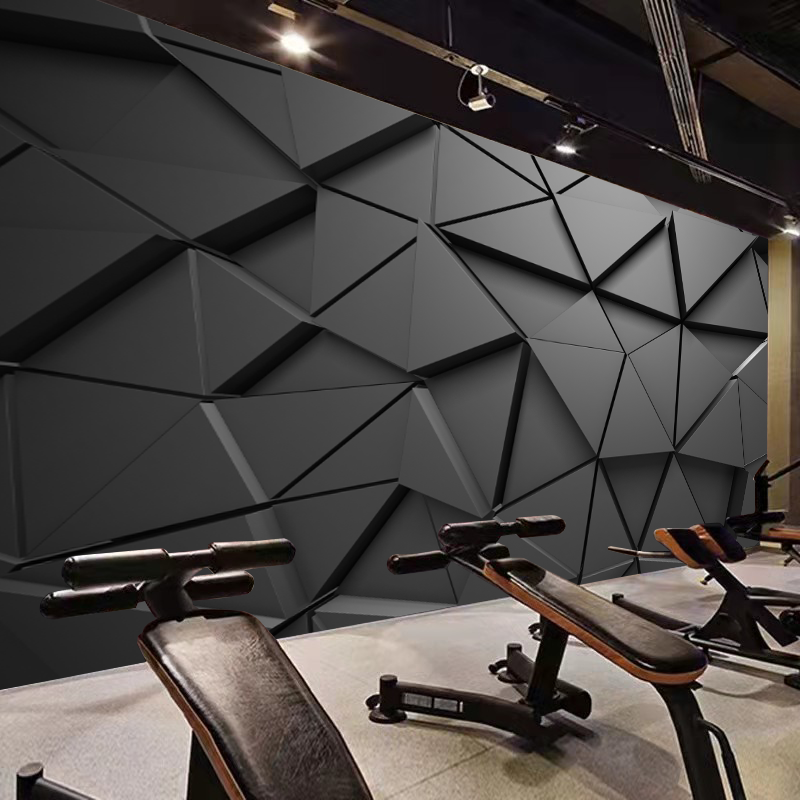 黑色几何科技感墙纸办公室前台装饰壁画健身背景墙壁纸直播工业风,淘宝优惠券,粉丝福利购,淘宝优惠卷