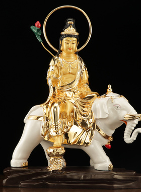 快速发货文殊普贤佛像台r湾纯铜鎏金文殊菩萨供奉文殊普贤菩萨华