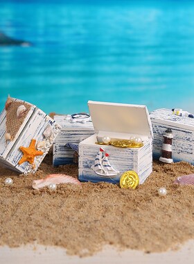 快速发货地中海装饰木盒子微场景布置拍摄道具迷R你小宝箱桌面创