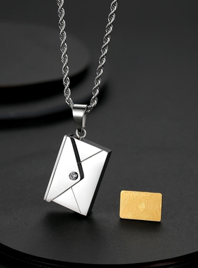 情侣款创意生日礼物潮牌信封项链