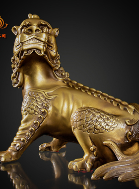 纯铜谛听地藏王坐骑独角神u兽全铜貔貅摆件客厅办公室装饰开业礼