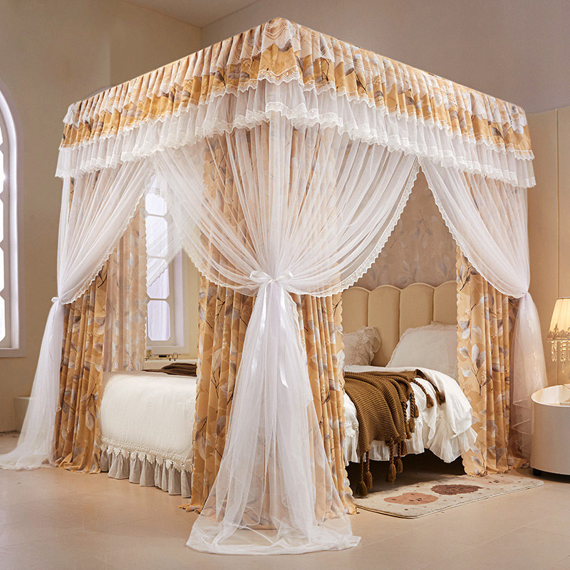 遮光宫廷蚊帐床幔床帘公主风w封闭可拆洗防尘落地式双人床家用1.8,淘宝优惠券,粉丝福利购,淘宝优惠卷