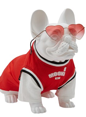 法斗犬摆件塑料道具狗坐姿卧室酒柜书架装饰促Q销动物工艺品摆设