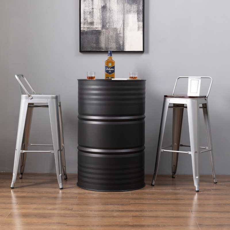 工业风油桶酒吧散台卡座桌椅美式户外休息区商用铁艺高脚桌椅组合,淘宝优惠券,粉丝福利购,淘宝优惠卷