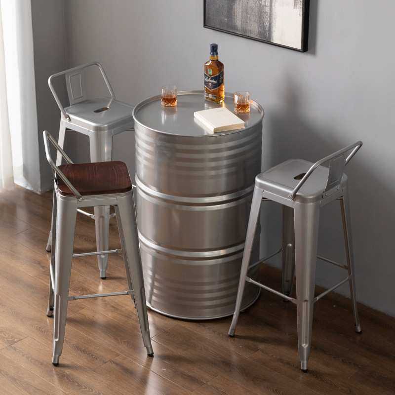 工业风油桶酒吧散台卡座桌椅美式户外休息区商用铁艺高脚桌椅组合,淘宝优惠券,粉丝福利购,淘宝优惠卷