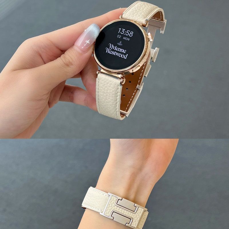 适用华为watch5/4/3pro荔枝纹真皮H扣表带GT6/GT5/GT4表带GT3/GT2 - 图3