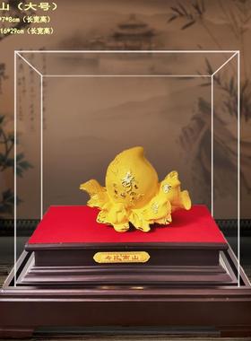 绒沙金摆件摆件寿比南山过寿保险会销汽车4s礼品福寿双桃摆设