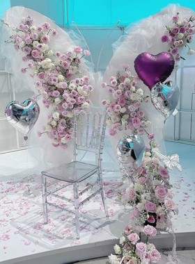 大型仿真粉色蝴蝶装饰摆件酒店餐厅生日宴会装饰氛围场景布置美陈