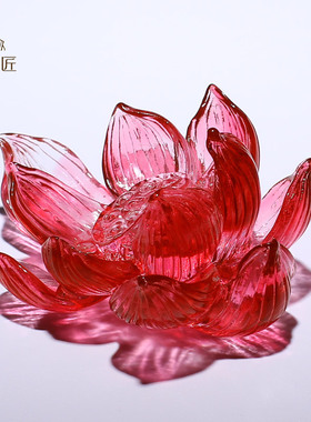 琉璃香炉莲花香插摆件家用室内檀香炉点香托禅意线香座茶桌装饰品