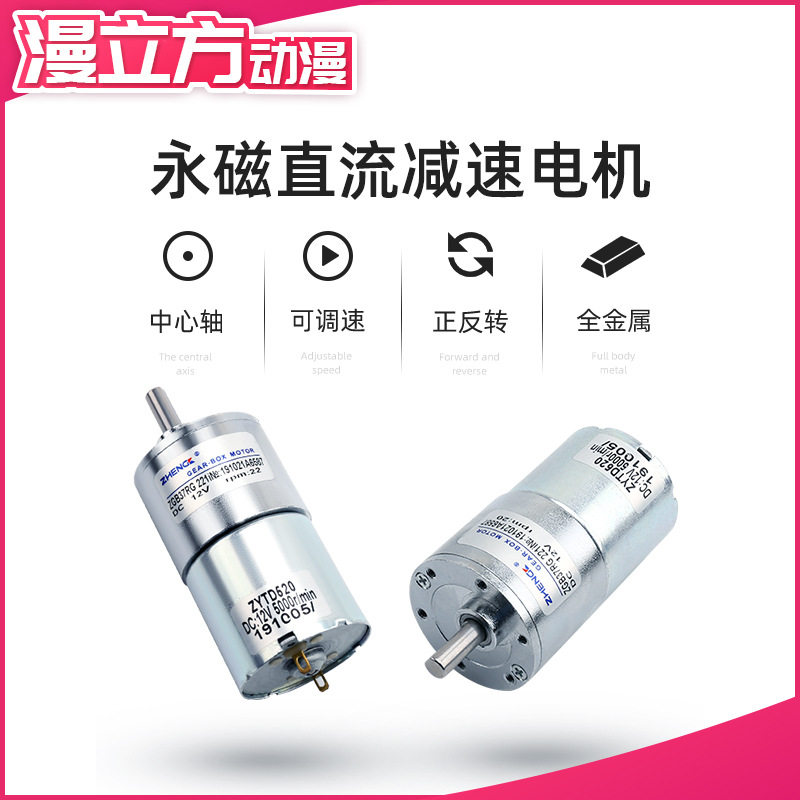 ZYTD520永磁直流减速电机12V22转挖塘机射水机电机马达ZGB37RG - 图0
