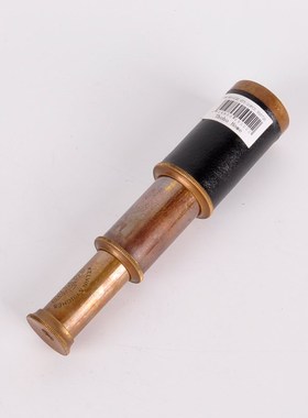 英伦覆古做旧黄铜望远镜单孔单筒伸缩航海K海盗望远镜道具软装小