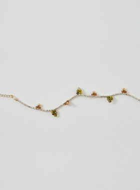 【2026春季新品】fafamoon设计师品牌  黄绿小叶古银手链