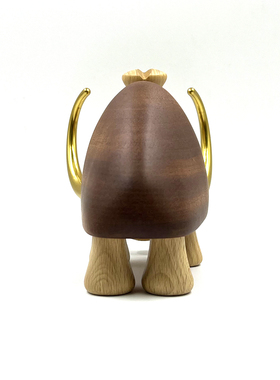 檀木北欧风格桌面摆件猛犸象木偶