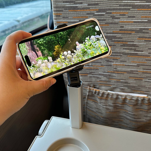 旅行手机支架飞机高铁随身便携桌面360旋转伸缩火车出差追剧神器 - 图0