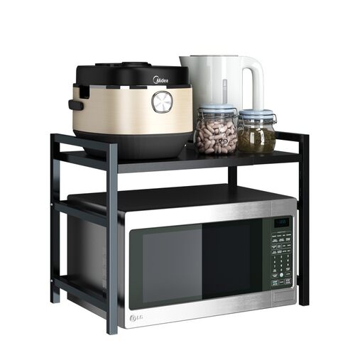 可伸缩厨房置物架微波炉架子烤箱收纳家用双层台面桌面多功能橱柜 - 图3