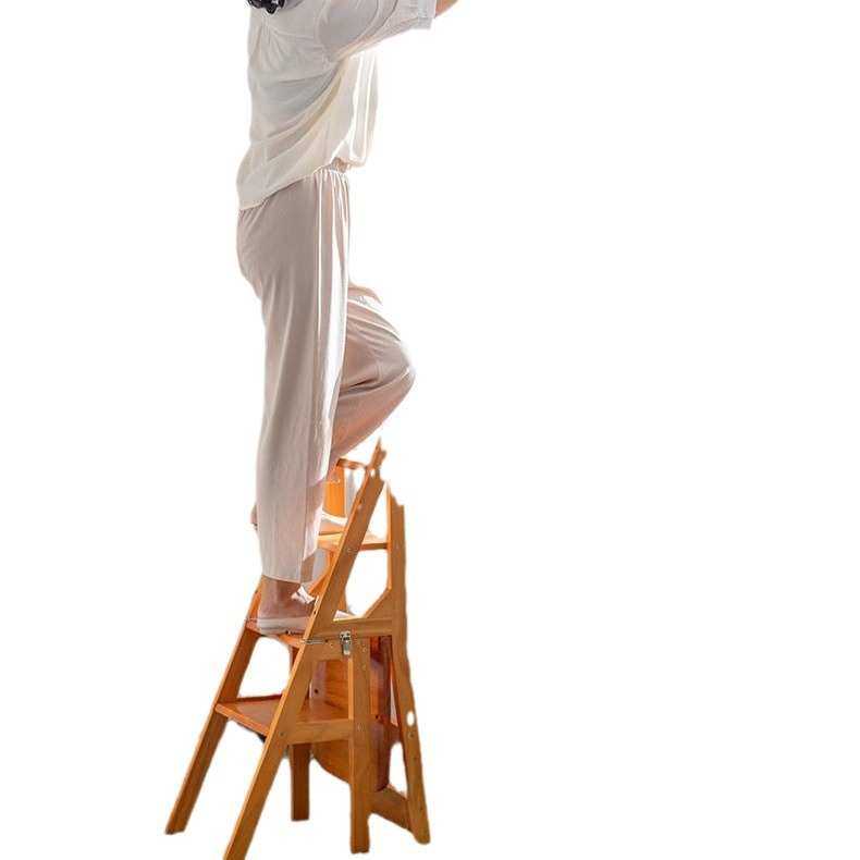 实木梯子多功能折叠梯椅凳子两用椅子室内登高楼梯四步人字梯家用,淘宝优惠券,粉丝福利购,淘宝优惠卷