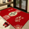 Red wedding floor mat, festive entrance door mat, entrance carpet with happy words, newlywed floor mat, entrance door, entrance hall anti-slip mat
