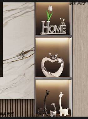 一家四口小鹿摆件高级感小众家居好物客厅电视柜酒柜装饰轻奢摆件