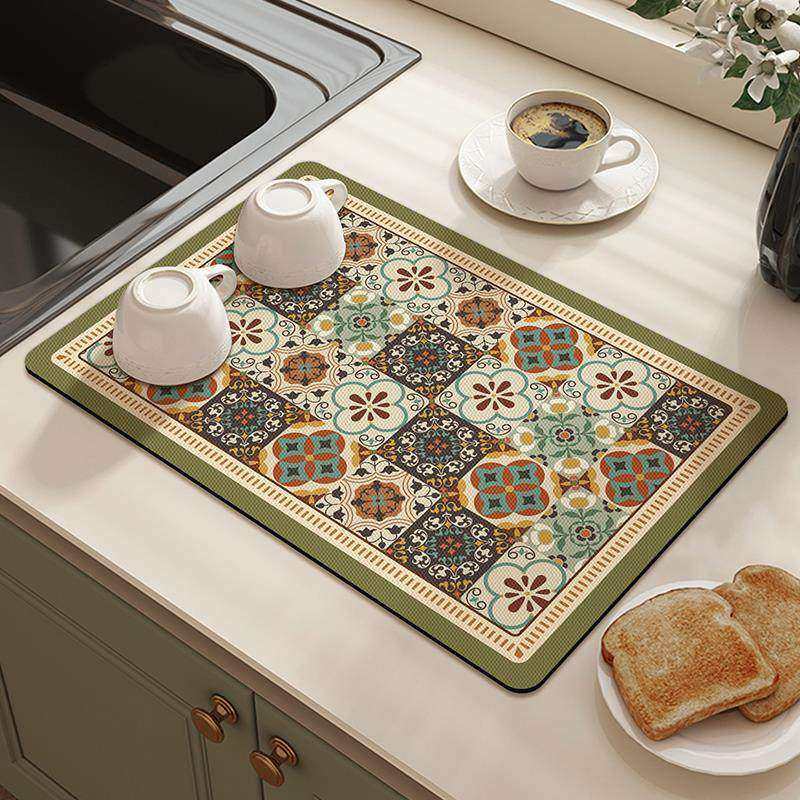 厨房沥水垫硅藻泥吸水垫防滑吸油可擦免洗碗垫台面垫子家用吧台垫,淘宝优惠券,粉丝福利购,淘宝优惠卷