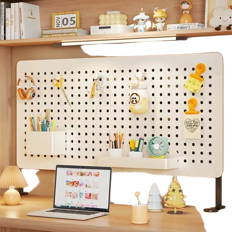 Perforated board desktop dormitory vertical display rack table storage rack accessories home desk punch-free storage partition