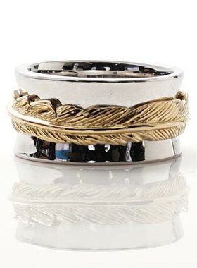 日本直邮GARDEL 戒指银色男女 gdr 078 gp cz 实心羽毛戒指