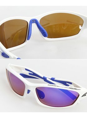 L-BALANCE LBP-473-9 烟熏/蓝色 POLA 偏光太阳镜，适合运动和日