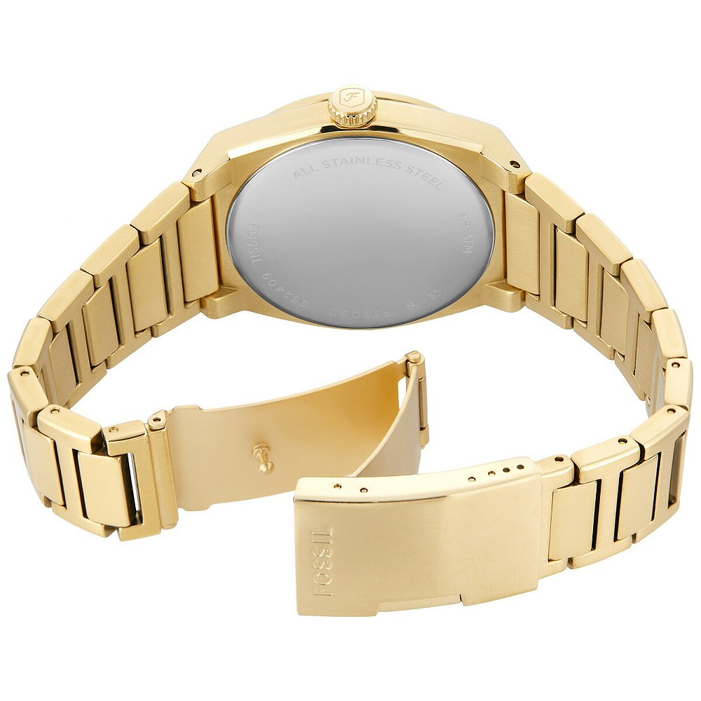 日本直邮FOSSIL 男士 Everett 手表三针日期金色不锈钢手表FS6090 - 图2