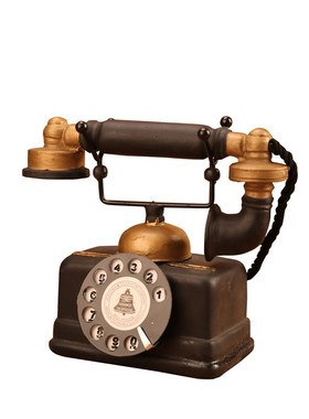 复古老式电话机座机模型小摆件客厅办公室桌面家居装饰Z品拍照道