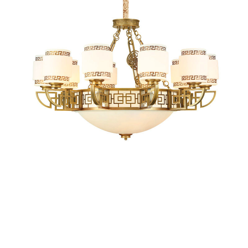 新中式客厅吊灯中国风全铜餐厅灯卧室铜灯仿古书房别墅大厅灯具,淘宝优惠券,粉丝福利购,淘宝优惠卷