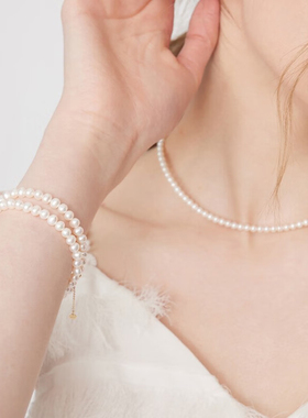 18k金淡水甜心之恋轻奢小众设计感珍珠手链情人节节日送女友