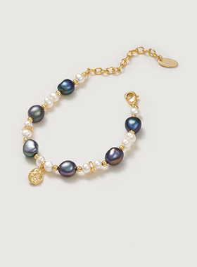 巴洛克珍珠手链女炫彩孔雀淡水珍珠手链生日情人节礼物女送女友