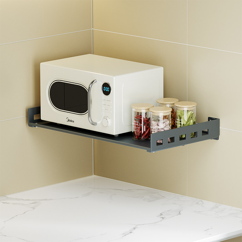 免打孔微波炉架厨房置物架收纳多功能壁挂式墙Q上电饭煲放烤箱架,淘宝优惠券,粉丝福利购,淘宝优惠卷