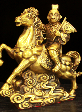 纯铜马上封侯摆件马上有钱x铜猴子办公室铜马家居玄关装饰礼品