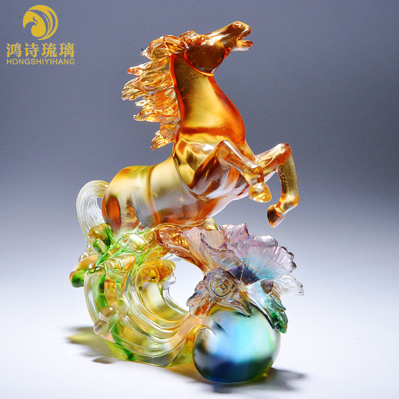 琉璃马工艺品办公室桌p面摆件升职礼物送领导生日礼物男士实用高
