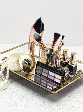 样板间梳妆台摆件轻奢托盘化妆品组D合套装样板房卧室衣帽间装饰