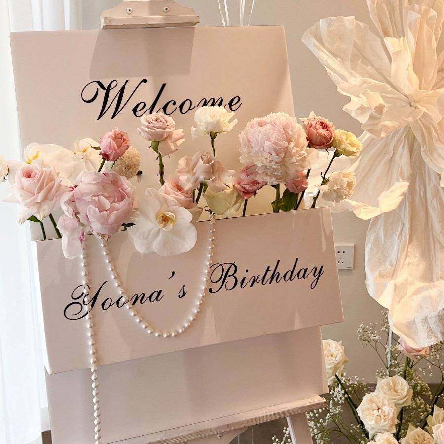 网红立体花艺迎宾牌婚礼指引牌立式展示架生日派对布置kt板,淘宝优惠券,粉丝福利购,淘宝优惠卷
