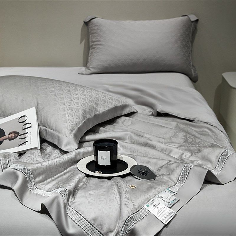 夏季高端140支天丝夏凉被四件套冰丝双人薄被可水洗空调被子被芯 - 图2