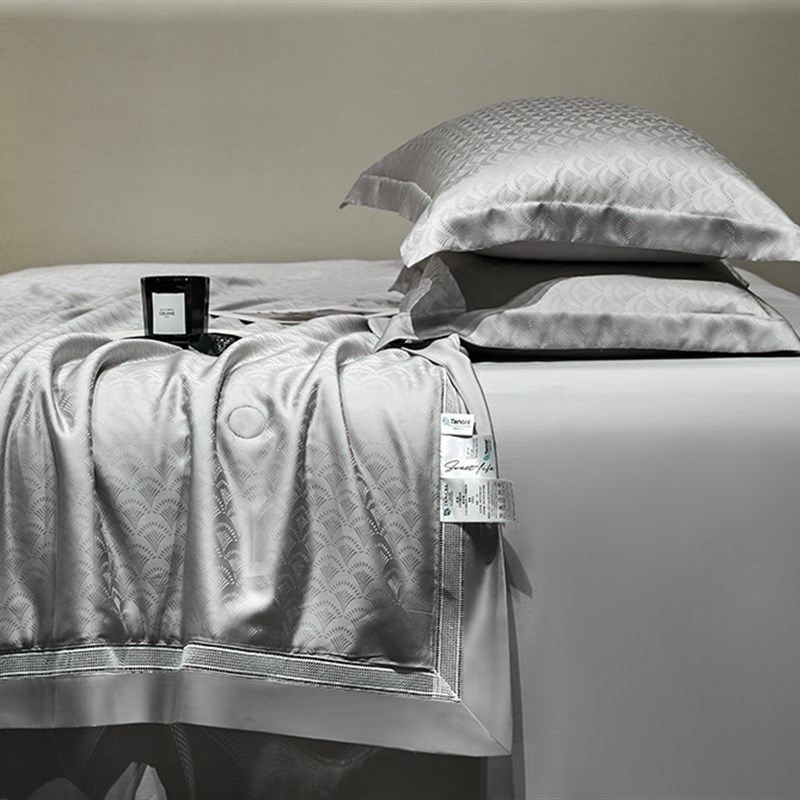 夏季高端140支天丝夏凉被四件套冰丝双人薄被可水洗空调被子被芯 - 图0